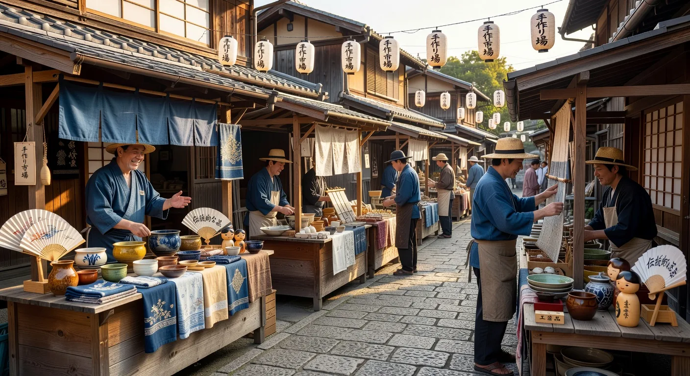 Japanese crafts market artisans