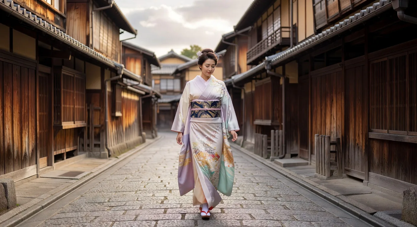 Kimono woman on Kyoto street